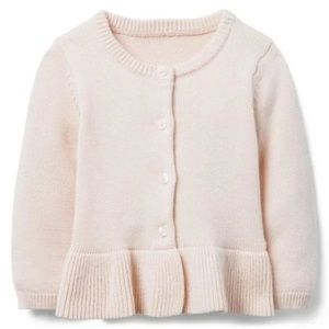 Janie and Jack Pastel Pink Ruffle Hem Cardigan Size 0-3M